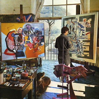 Jean Marc Lange en su taller de la Villa Médici, Roma, 1967